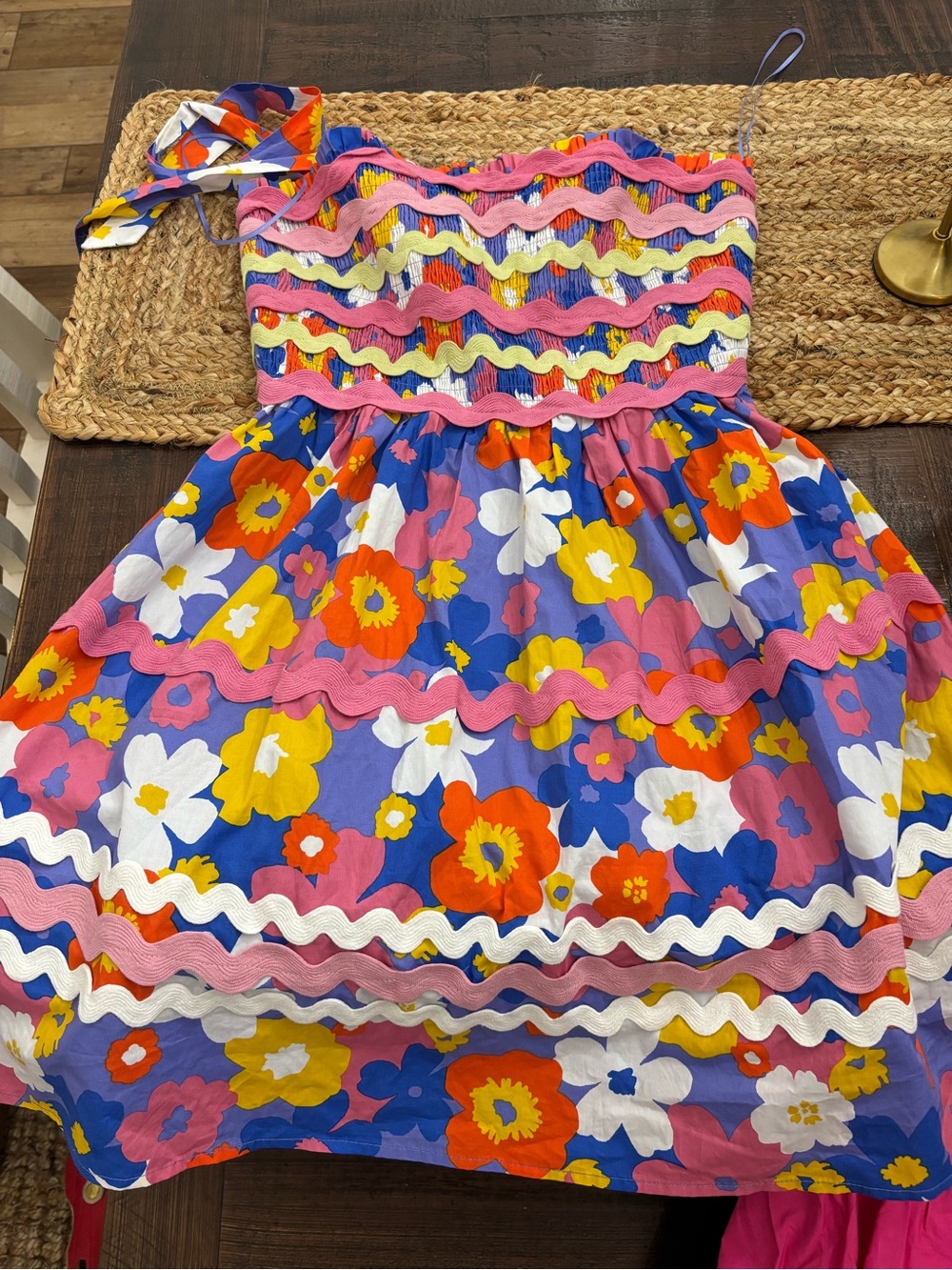 Women’s Floral Ric Rac Sundress - Multicolor - Picture 4 of 4